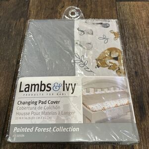 Lambs & Ivy Painted Forest Baby Changing Pad Cover Fox Woodland NIP
